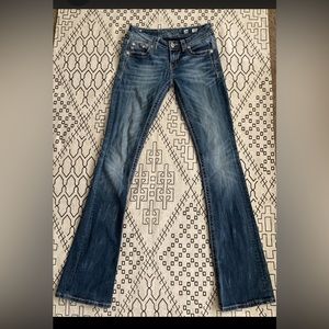 Miss Me Women’s 27 Aztec Southwestern Bootcut Bling Pocket Denim Jeans Low rise